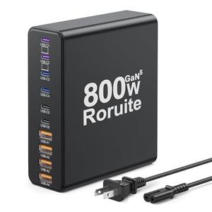 800W USB C Charging Station, 120W PD GaN5 Super Fast USB C Charger Block-10 Port, Type C for PC Laptop MacBook Pro/Air Charger Compatible with iPhone 17 16 15 14 13 12 Pro Max, iPad, Galaxy (Black)