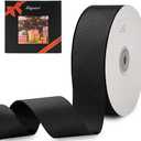 LIUYAXI 1-1/2" X 50 Yards Solid Black Grosgrain Ribbon, Perfect for Crafts, Wedding Decor, DIY Hair Accessories, Sewing, Gift Package Wrapping and More