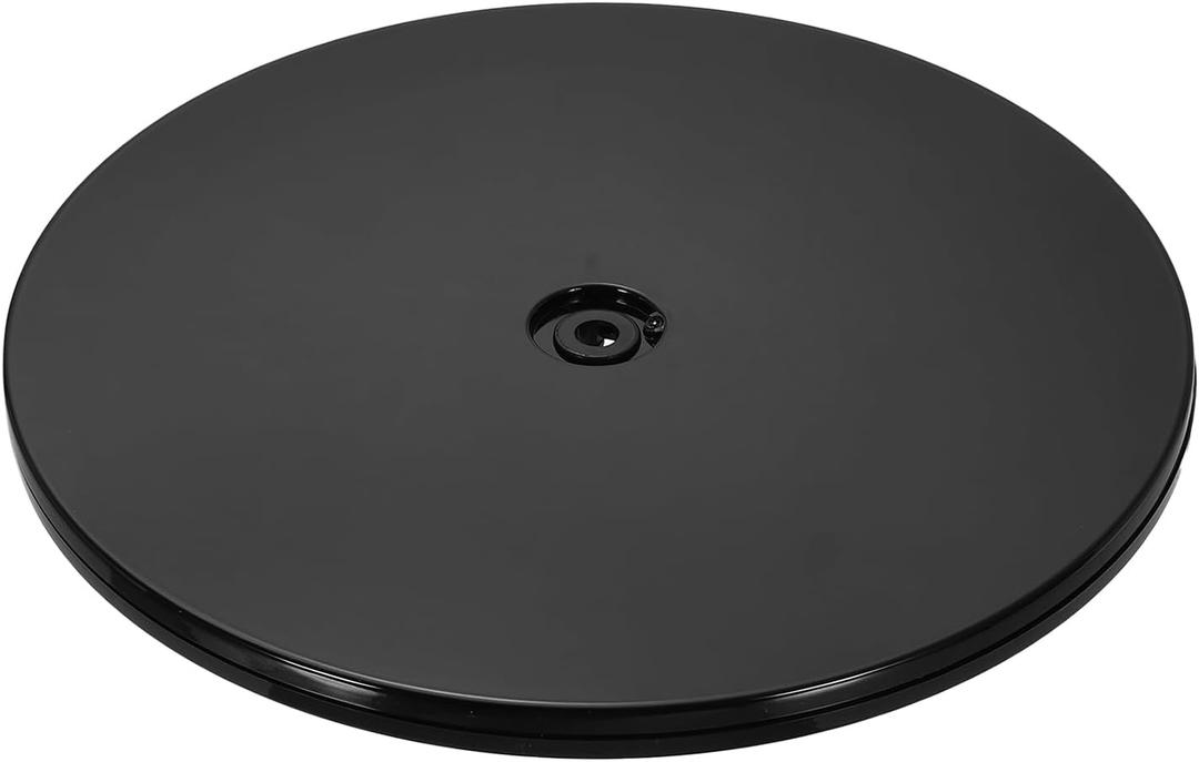 uxcell 1Pack Acrylic Lazy Susan Turntable, 9" Spinner Lazy Susan Turntable Organizer, Acrylic Ball Bearing Rotating Tray for Pantry Spice Rack Decorating, Black