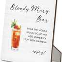 Bloody Mary Bar Sign, Wedding Cocktail Bar Wooden Stand Sign 5"X7", Wedding Bloody Mary Cocktail Signs Decorations for Reception Ceremony Home Party Pub Lounge(5x7 Inch)