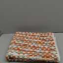 HDFK Bath Mat & Bathroom Rugs, Soft Chenille Area Rug Absorbent, Non Slip Machine Washable Carpet with Rubber Base, Vertical Weave for Living Room Floor Bedroom Sofa (32x24 Inch, Orange and White)​