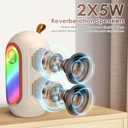 Mini Karaoke Machine for Kids & Adults with 2 Wireless Microphones Portable Karaoke Machine 2x5W Bluetooth Speaker Birthday Gift Toys Gifts for Kids Family Home Outdoor Party Cream