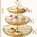 3 Tier Cupcake Stand, Plastic 3 Tiered Serving Stand, Dessert Tower Tray for Party, Birthday, Wedding, Gold