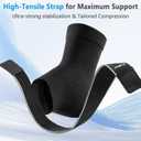 Copper Ankle Brace for Women Men-2 Pack Ankle Compression Sleeve Support for Sprained Ankle, Plantar Fasciitis Relief & Achilles Tendonitis Brace, Sports, Running, Black, 2XL