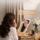 OMIRO Lighted Makeup Mirror with 10X Magnifying Mirror, 8 x 5 inches Desk Mirror with Adjustable Stand and 3 Lighting Modes for Shaving and Travelling, White
