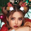 2 x Boobeen Christmas Hair Clip - 2 Pairs Cute Reindeer Antlers Ears Hair Accessory Antlers Headdress Hairpin for Christmas Party