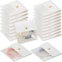 Abbylike 18 Pcs Small Velvet Jewelry Pouch for Travel 4 x 4 Inch Mini Clear Jewelry Bags Traveling PU Leather Velvet Organizer Bags (White)