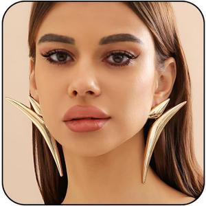Gold Statement Earrings for Women Exaggerated Geometric Drop Dangle Earrings Trendy Fashion Gold Jewelry