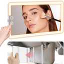 Led Sun Visor Vanity Mirror,Upgraded Large Car Mirrors with Lights,Dimmable Light up Vanity Makeup Mirror for Car,Rechargeable Universal Rear View Visor Mirrors (White)