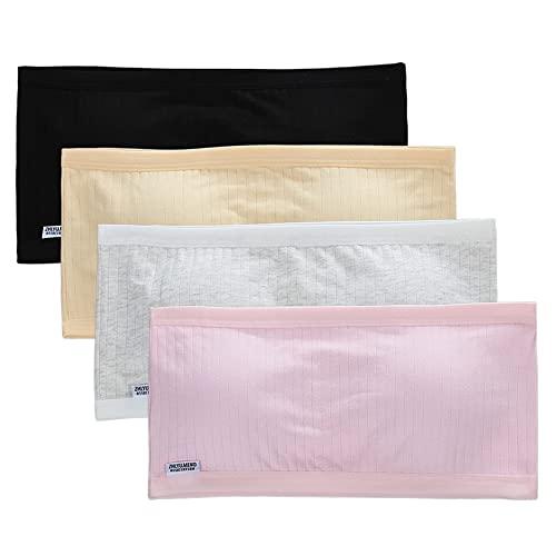 Eforcase 4PCS Girl’s Bandeau Tube Bra – Strapless Cropped Sports Bralette Teen Girls Seamless Tube Top Bra Eforcase 4PCS Girl’s Bandeau Tube Bra – Strapless Cropped Sports Bralette Teen Girls Seamless Tube Top Bra