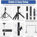 Heavy-Duty Backdrop Stand 10x8.5 ft, Upgrade Telescopic Adjustable Photography Backdrop Stand for Parties, Stage Decoration Stand with Clamps, Sandbags, Carring Bag