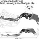 for Suzuki GSXR 600 750(2006-2024) 1000R(2009-2024) GSX-R 1000(2005-2006) Motorcycle Clutch Lever Folding Extendable Adjustable Handlebars Brake and Clutch Levers Set(Black)