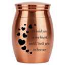 CREATCABIN Mini Urn Small Keepsake Cremation Urns Ashes Holder Miniature Burial Funeral Container Jar Stainless Steel for Human Ashes Pet Dog Cat 1.57 x 1.18 Inch-I'll Hold You in My Heart