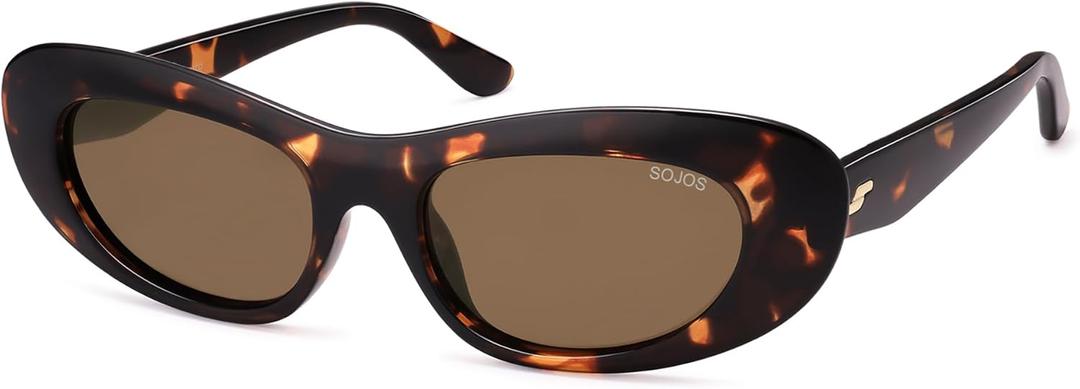 SOJOS Retro Cat Eye Sunglasses for Women Polarized UV400 Designer Inspired Sun Glasses SJ2617A (Tortoise/Light Brown)