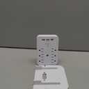 Wall Outlet Extender with Surge Protector, 6 AC Outlets, Shelf, 2 USB & USB C Charging Ports - Home & Dorm Plug Expander