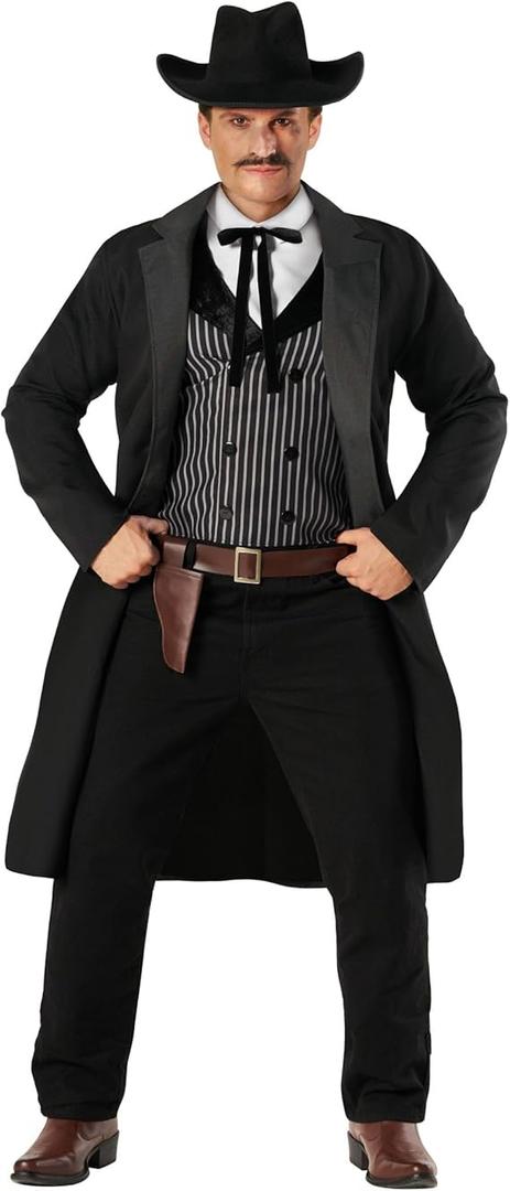 Men`s Cowboy Costume Adult Wild West Western Sheriff Gunslinger Outlaw Halloween Size Large