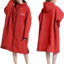 Oksun Oversized Waterproof Swim Parka: Windproof Warm Swimming Coat - Water Resistant Jacket - Thin Fleece Lined Surf Poncho, S-M