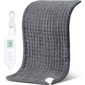NOWWISH Heating Pad for Back Pain & Cramps Relief, Moist Heat Pad for Neck & Shoulder, Auto Shut Off, Machine Washable, Gifts for Women, 17"x33" Gray (17" x 33")