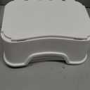Forbena Toddler Step Stool for Bathroom Sink, 2 Step Stool for Kids Toilet Potty Training, Non-Slip Toddlers Baby Child Kid Plastic Poop Stools with Handle for Kitchen Counter Bed (White-Grey)