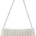 CHIC DIARY Pearl Purse for Women White Beaded Shoulder Bag Small Pearl for Wedding Clutch Evening Purse with Pearls