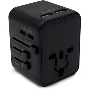 Travel Conversion Socket,Universal in Multiple Countries,Safe and Fast Charging,Easy to Carry,Black