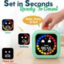 Digital Visual Timer for Kids - Rechargeable, Silent Count Up/Down for Calmer Routines - 99 Min Countdown Kids Timer for Classroom, Home & Therapy - Builds Focus & Independence