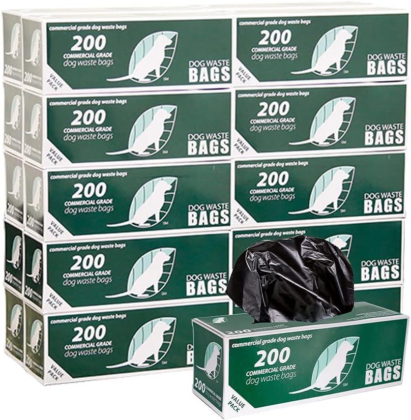 4,000 Commercial Grade, non-branded, Dog Waste Station Refill Roll Bags - 40% Thicker competitor brands Roll Bags - Fits Any Dog Waste Station - 20 rolls of 200 bags (1 Count (Pack of 20), Opaque Black)