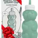 Legendairy Milk Honey Bear Straw Cup Silicone for Babies (Green), 8 oz. Dishwasher Safe, Food Grade Silicone, Honeybear Sippy Cup for Ages 4+ Months