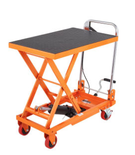 VEVOR Hydraulic Lift Table Cart, 330lbs Capacity 28.5" Lifting Height, Manual Single Scissor Lift Table with 4 Wheels and Non-Slip Pad, Hydraulic Scissor Cart for Material Handling and Transportation(missing non slip pad)