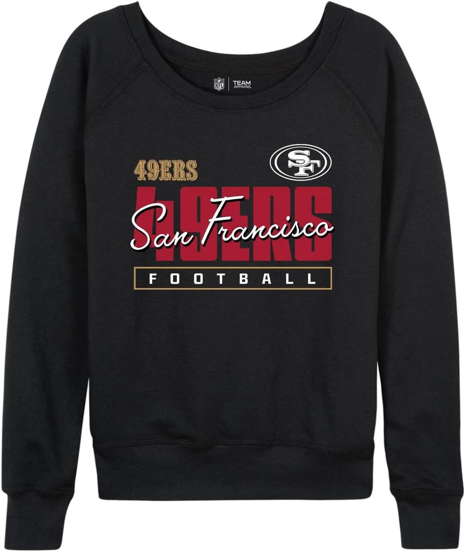Junk Food NFL - Women's Adult Pullover - San Francisco 49ers Modern Script - Officially Licensed - Black - Small
