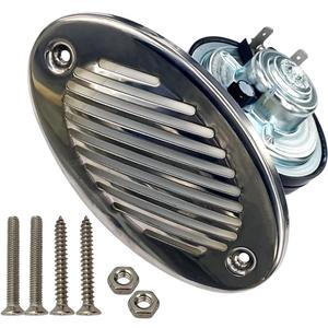 5190512 Boat Horns 316 Stainless Steel 12V 125DB Waterproof Marine Horn Sound Bright With Two Types of 316 Stainless Steel Mounting Screws