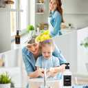 Glass Foam Soap Dispenser and Plastic Liquid Soap Dispenser Designed for Kitchen and Bathroom, Includes One Extra Pump, 12 Waterproof Tabs Funnel (White+White)