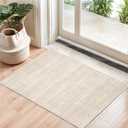 Valenrug Washable Rugs 2x3 - Stain Resistant 2x3 Entryway Area Rugs for Living Room, Non Slip Backing Large Area Rugs for Bedroom, Foldable Door Mat (2'x3', Beige)