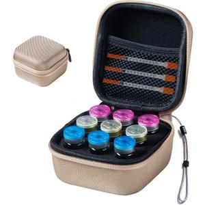Insulin Fridge Holder Storage Case Insulin Vial Protector Holder peptide storage case fridge Fits Standard 10ml U-100 Vials,Gold (9 Slots)