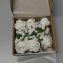 White Boutonniere for Men Wedding,Set of 6,Groomsmen Groom and Best Man Boutonniere for Wedding Prom, Rose Boutonniere for Men Wedding Ceremony Anniversary Party Homecoming