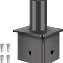 LEDMO Tenon Adapter for 4" Square Pole, 2-3/8" O.D. Vertical Tenon Mounting Bracket, Slip Fitter Mount Accessories Steel Heavy Duty for Street Area Lighting, Shoebox Street Lighting