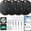 Smart Tags-4 Pack Android, Air Tracker Tags for Android, Bluetooth Smart Tags for Android, Luggage Tracker Works with Google's Find Hub App, Key Finders Item Locator for Keys, Wallets, Suitcases, Pets (Black)
