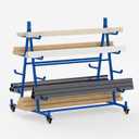 tonchean Lumber Storage Rack with Wheels 5 Tier Cantilever Racking for Storage Heavy Duty Conduit Rack Horizontal Storage Rack Pipe Rack Holds up to 1000lbs, 55.9" D x 46.2" W x 54.3" H