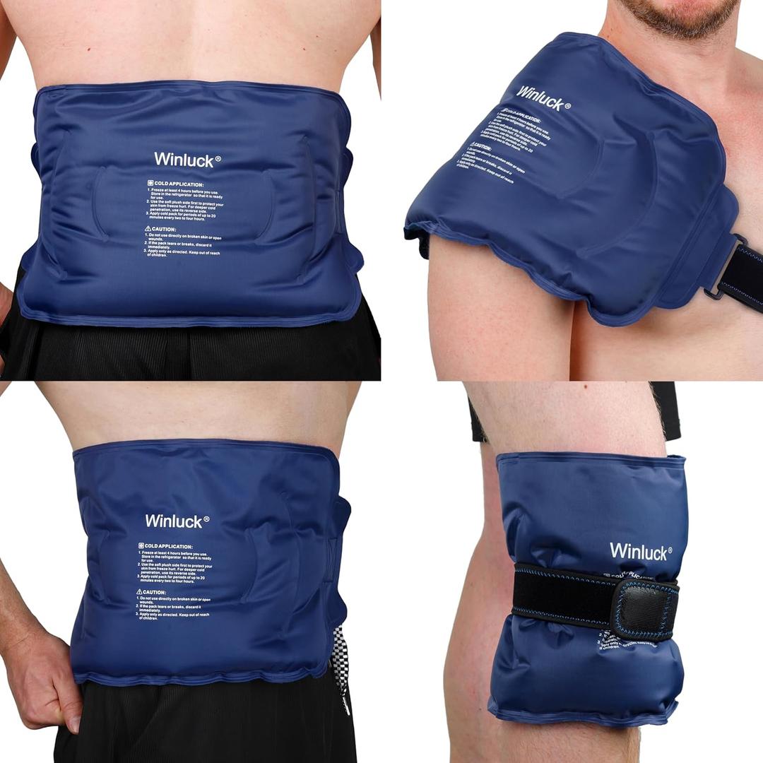 Ice Pack for Injuries Flexible Reusable Gel Packs for Shoulder Back Elbow Leg Knee Soft Large Cold Compress & Cooling Pad for Pain Relief Sports Injury 16.6 x 9.6 inch