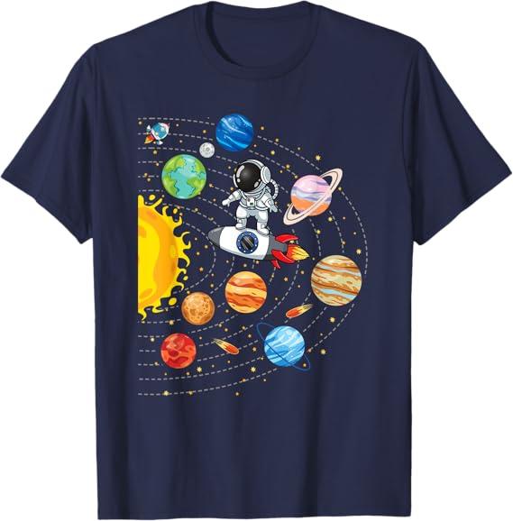 Port Company Solar System Planets Science Space Astronaut Universe Galaxy T-Shirt , Size 3T, Blue Kids