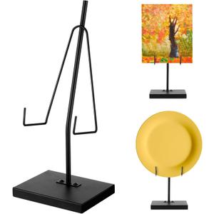 RattanView Tabletop Metal Frame Holder Heavy Duty Sign Holder Elevated Picture Art Painting Display Stand Vertical Plaque Poster Easel for Home Restaurant Table Exhibition Black(10 x 5 x 4 Inches)