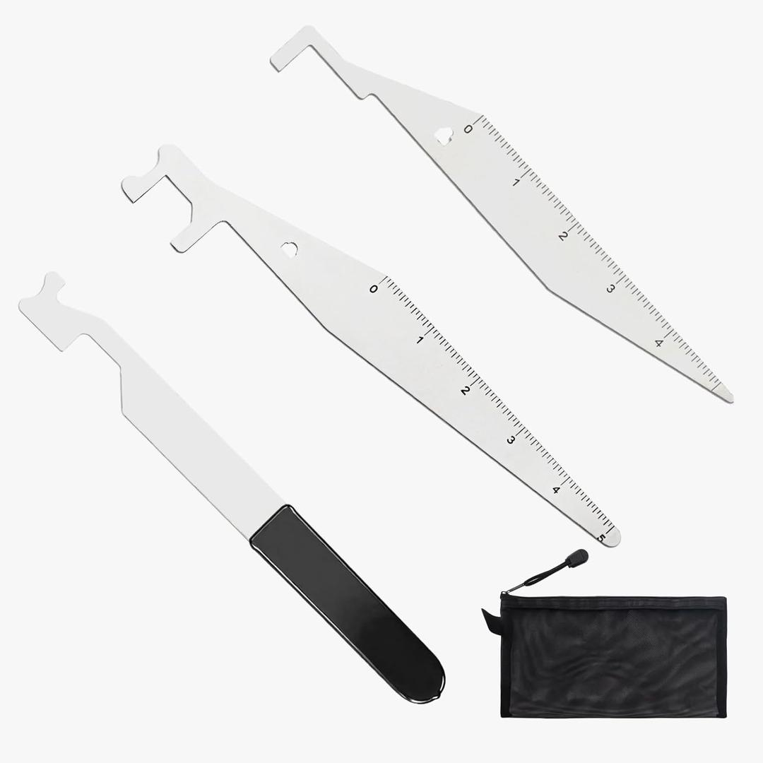 3Pcs Professional Stainless Steel Firefighter Tool Set - Includes Multi-Functional Hand Lever with Comfort Grip, Precision Single-Hook and Double-Hook Tools with Integrated Ruler Scales