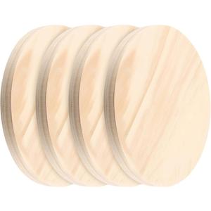 SINJEUN 4 Pack 13.6 Inch Wood Circle, 3/4 Inch Thick Round Wood Plaques with Hole Unfinished Round Plaque for Hanging, Painting and DIY Crafts