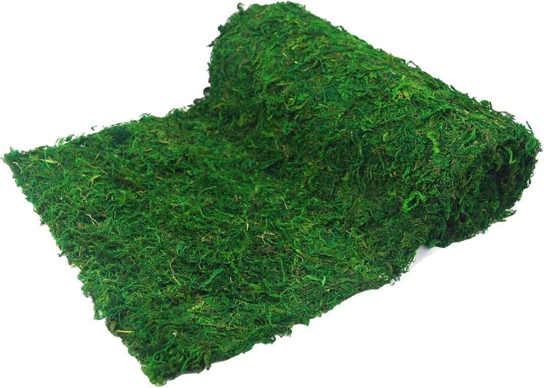 Moss Table Runner Preserved Dried Green Moss Roll for Crafts Fairy Gardens Wedding Woodland Decor 12" x 112" Table Decoration Grass Wall 30x285cm