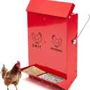 Maxcheck Chicken Grit and Oyster Shell Feeder Combo, No-Spill Heavy-Duty Metal Chicken Grit Feeder, Automatic Hanging Gravity Chickens Poultry Feeders Trough, Coop Accessories Supplies