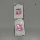 Sodsay 2 PCS Initial Luggage Tag, Luggage Tags for Suitcases Cute Sequin Letter PU Leather Travel Bag Baggage Tags Privacy Cover ID Label for Women Kids Teens Men(D, White Leather+Hot Pink Letter)