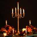 Wedding Candelabra - 2Pcs Gold 5 Arm Spiral Candelabra, 28" Metal Candle Holder, Antique Candle Opera Centerpieces for Party, Events, Living Room, Home Decor