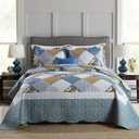 Travan 3-Piece Queen Quilt Sets with Shams Oversized Bedding Bedspread Reversible Soft Coverlet Set, Queen Size