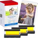 LCL Compatible with Canon Selphy CP1500 CP1300 CP1000 CP1200 CP910 Ink Photo Paper Set KP108 3 Color Ink Cartridge and 108 Sheets 4x6 Photo Paper Replace for KP-108IN CP810 CP800 Printers