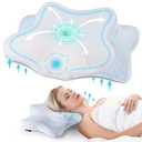 DONAMA Cervical Pillow for Neck and Shoulder Pain Relief, Cooling Contour Memory Foam Pillow, Dual-Height Ergonomic Neck Support Pillow for Side Back Stomach Sleepers with Removable Pillowcase